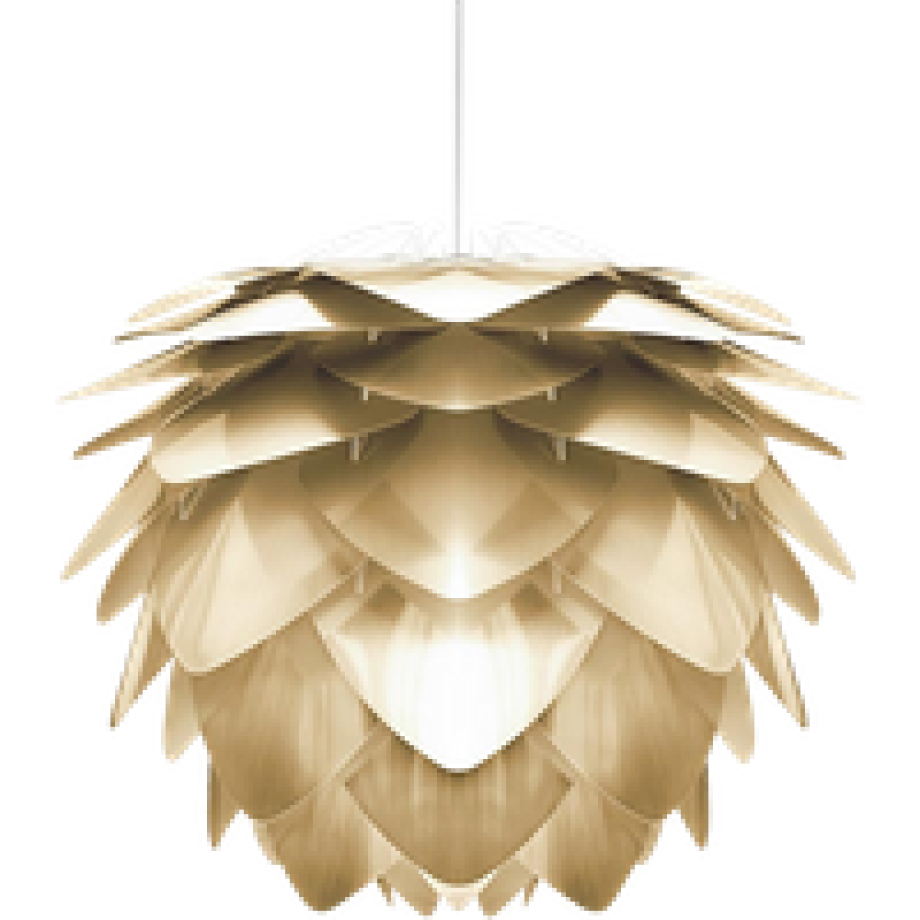 Silvia Mini hanglamp brushed brass - met koordset wit - Ø 32 cm afbeelding 