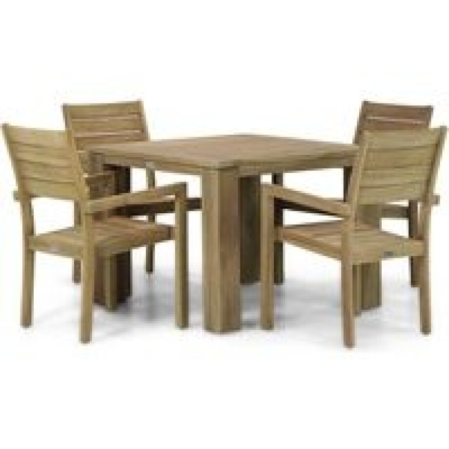 Garden Collections Liverpool/Brighton 100 cm dining tuinset 5-delig Garden Collections Liverpool/Brighton 100 cm dining tuinset 5-delig afbeelding 1