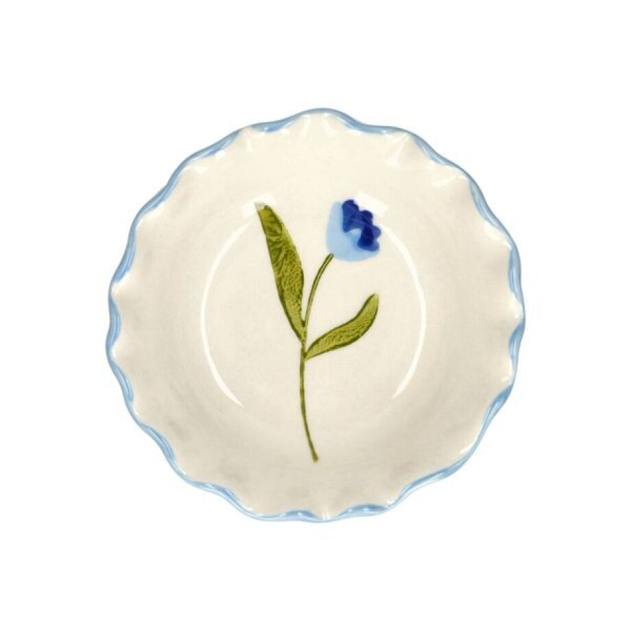 Schaaltje, steengoed, blauwe tulp, Ø 9 cm Schaaltje, steengoed, blauwe tulp, Ø 9 cm afbeelding 1