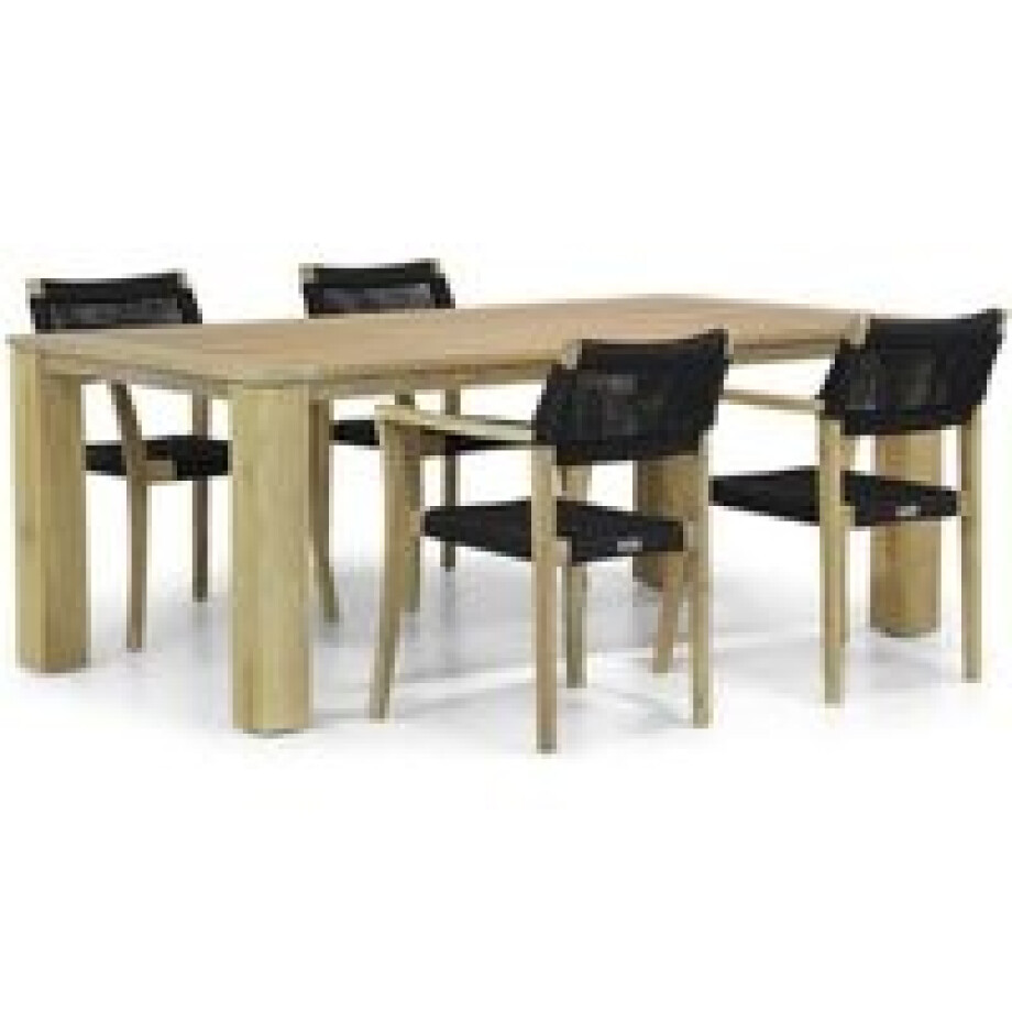 Lifestyle Dallas/Brighton 200 cm dining tuinset 5-delig afbeelding 1