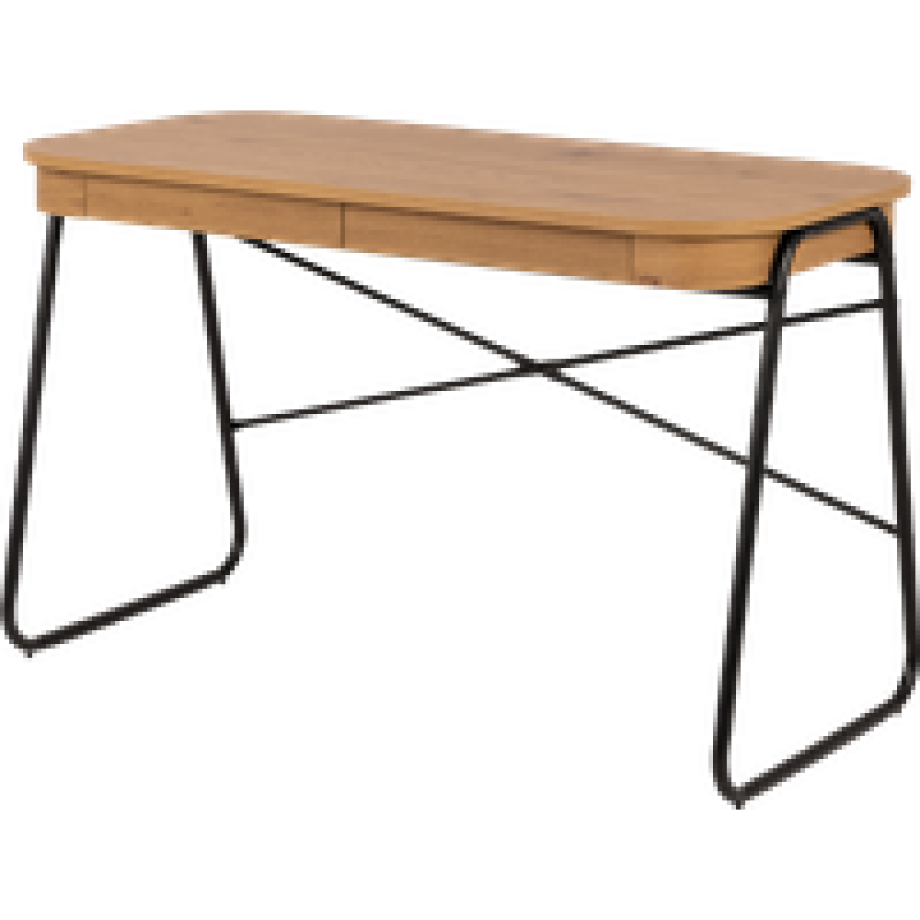 Steven houten bureau naturel - met 2 lades - 120 x 60 cm afbeelding 1