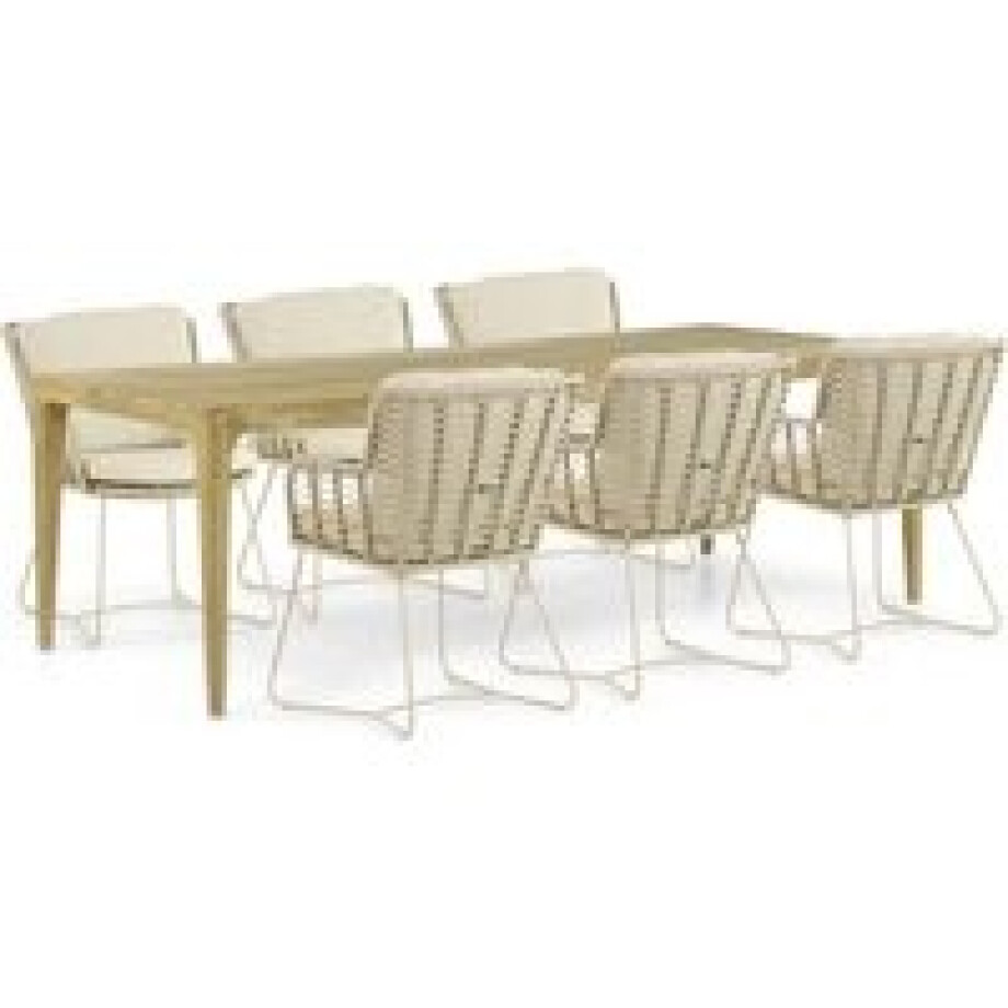 4 Seasons Outdoor Fabrice/Sentis 240 cm dining tuinset 7-delig afbeelding 1