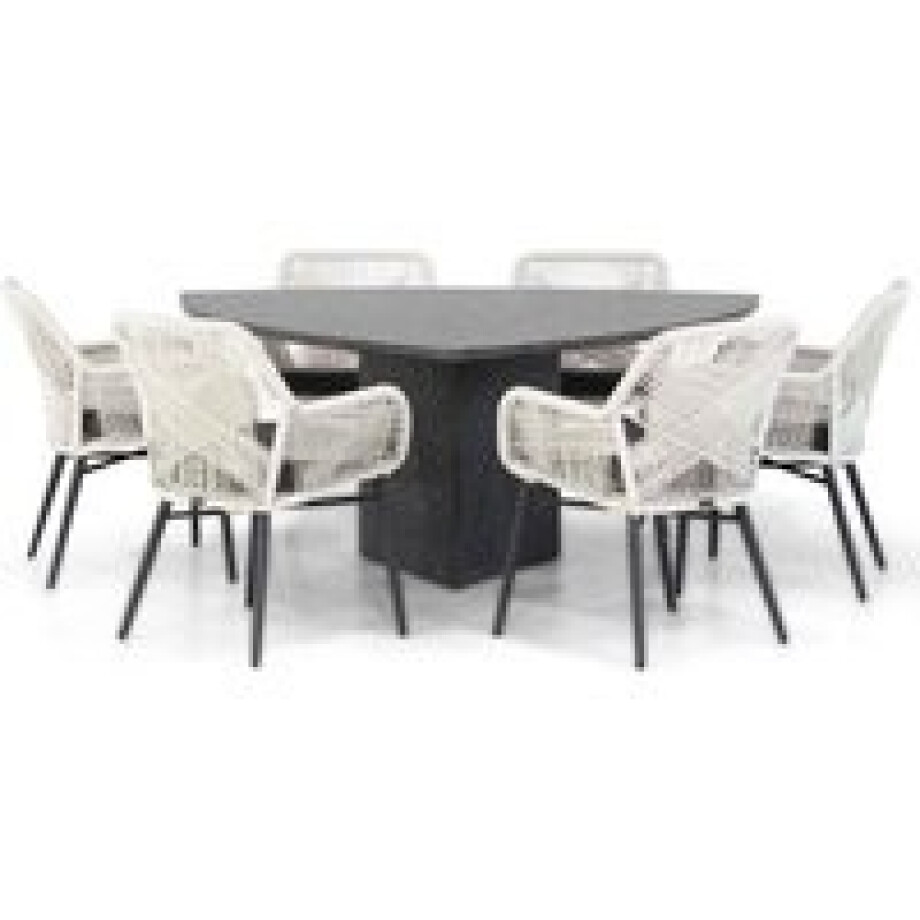 Lifestyle Advance/Graniet 170 cm triangel dining tuinset 7-delig afbeelding 1