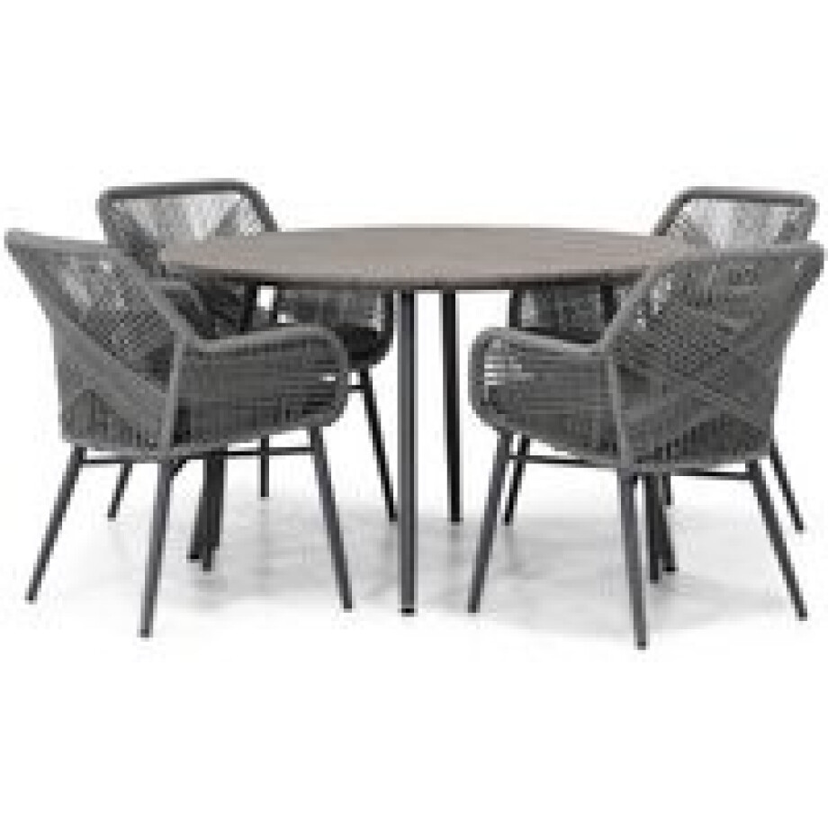 Lifestyle Advance/Matale 125 cm rond dining tuinset 5-delig afbeelding 1