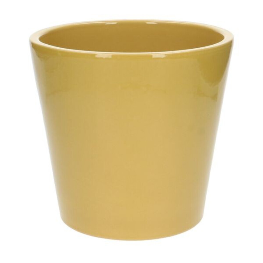 Bloempot, aardewerk, geel, Ø 20 cm Bloempot, aardewerk, geel, Ø 20 cm afbeelding 1