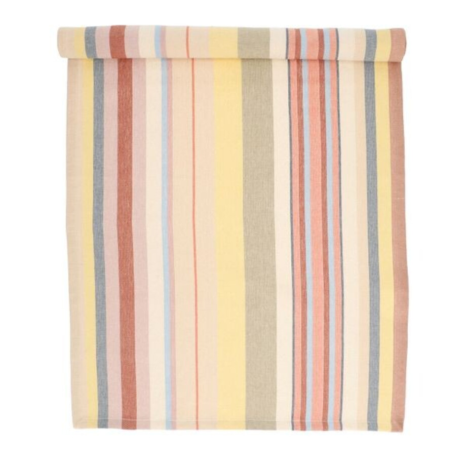 Tafelloper, GOTS bio-katoen, meerkleurig, gestreept, 50 x 145 cm afbeelding 1