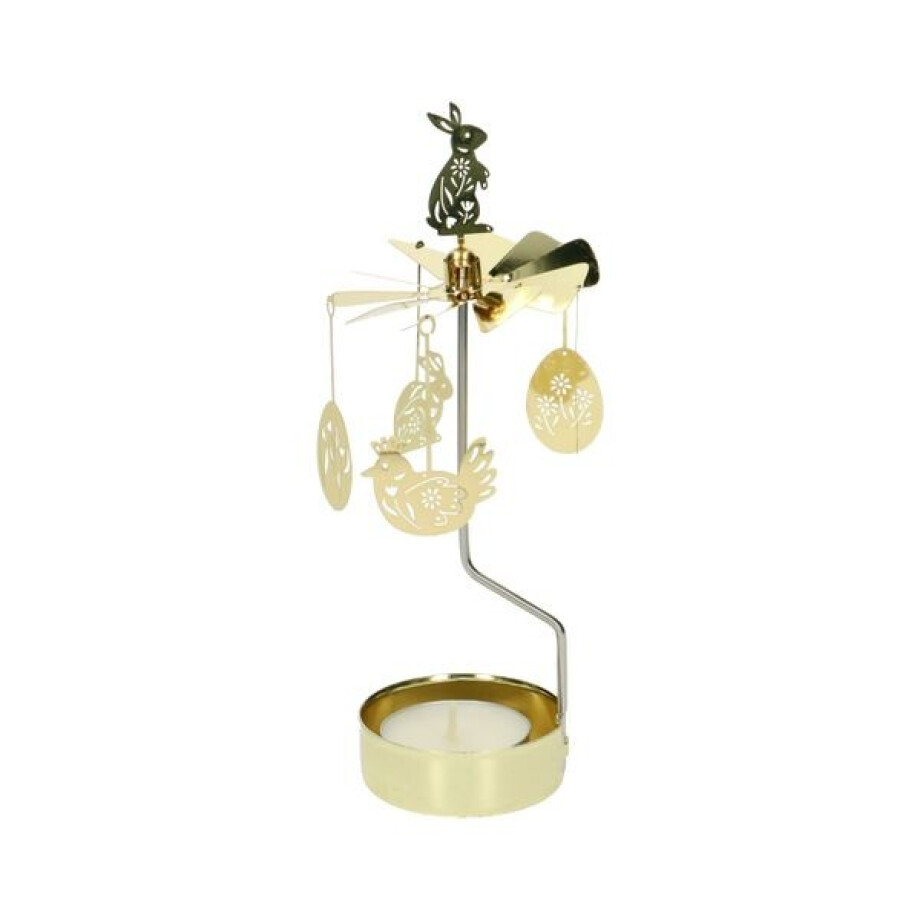 Waxinelichthouder draaiend, Pasen, metaal, ca. 15 cm afbeelding 1
