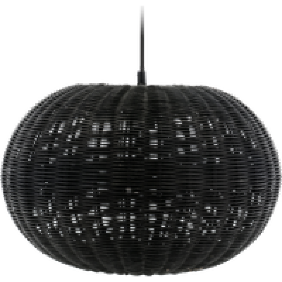 Werna rattan hanglamp zwart - 40,5 x 25 cm afbeelding 1