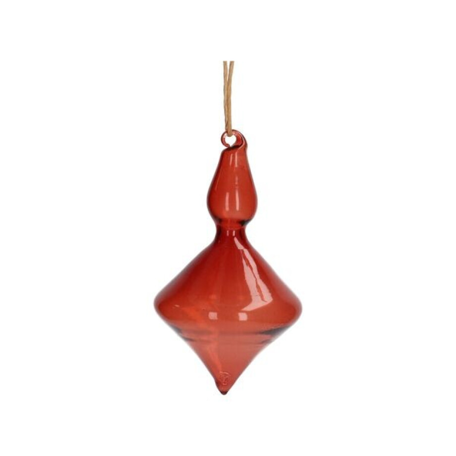 Kerstbal, pegel, glas, roodbruin, 9,5 cm afbeelding 1