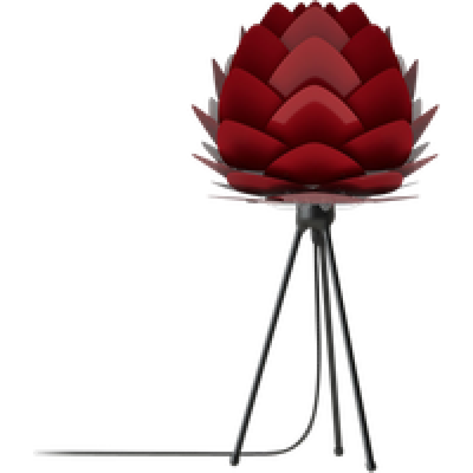 Aluvia Mini tafellamp ruby red - met tripod zwart - Ø 40 cm afbeelding 1