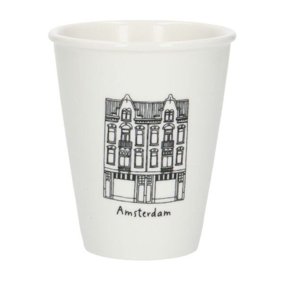 Gevel mok, Amsterdam De Pijp, porselein, 200 ml Gevel mok, Amsterdam De Pijp, porselein, 200 ml afbeelding 1