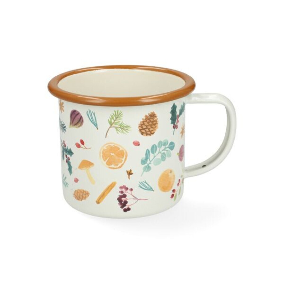 Beker met oor, emaille, specerijen, Ø8 cm Beker met oor, emaille, specerijen, Ø8 cm afbeelding 1