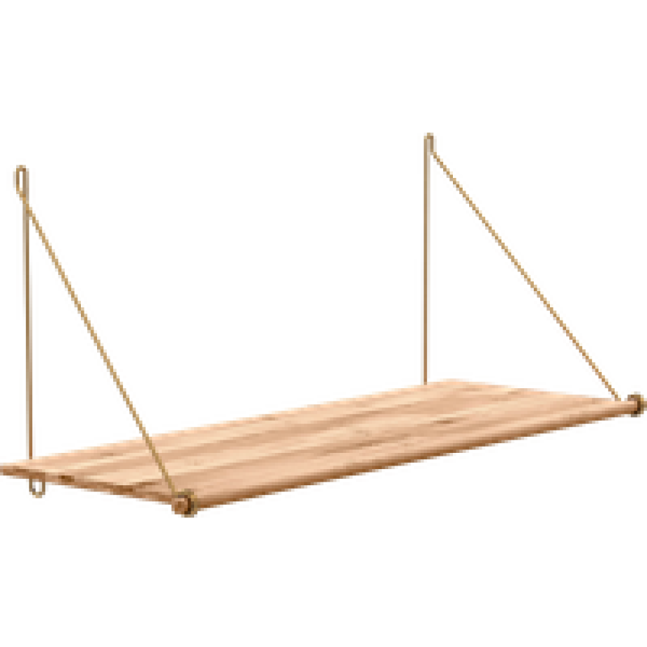 Loop Shelf - Bamboe boekenplank - Brass - B72 x H31 x D26 cm afbeelding 1