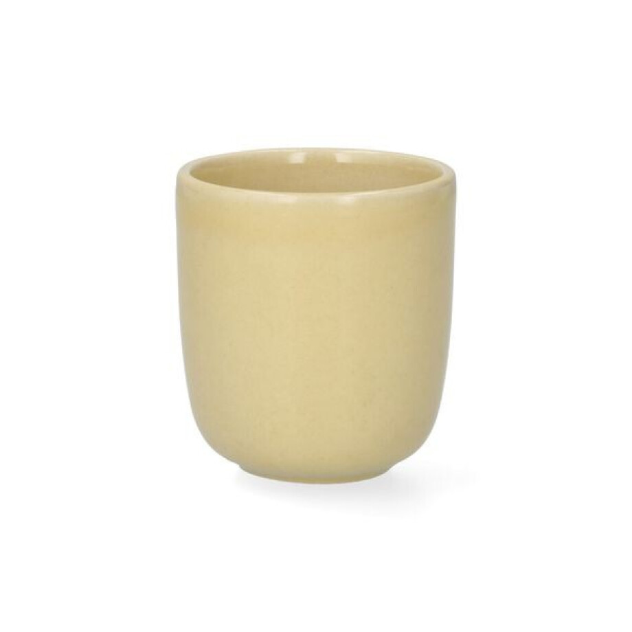 Beker, reactieve glazuur, steengoed, korengeel, Ø6 x 6,5 cm afbeelding 1