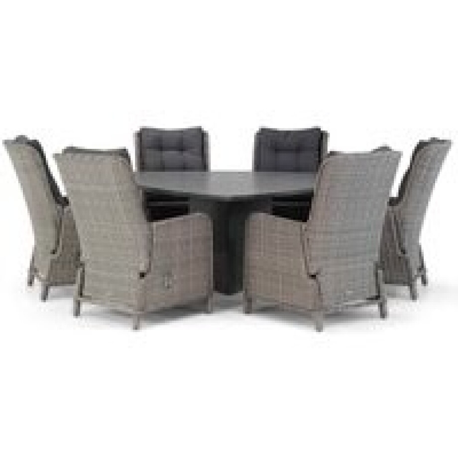 Garden Collections Kingston/Graniet 170 cm triangel dining tuinset 7-delig afbeelding 1