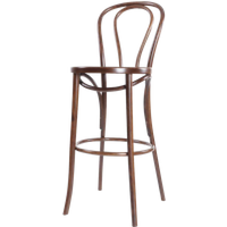 Vienna Thonet No. 18 houten barkruk walnoot - 75 cm afbeelding 1