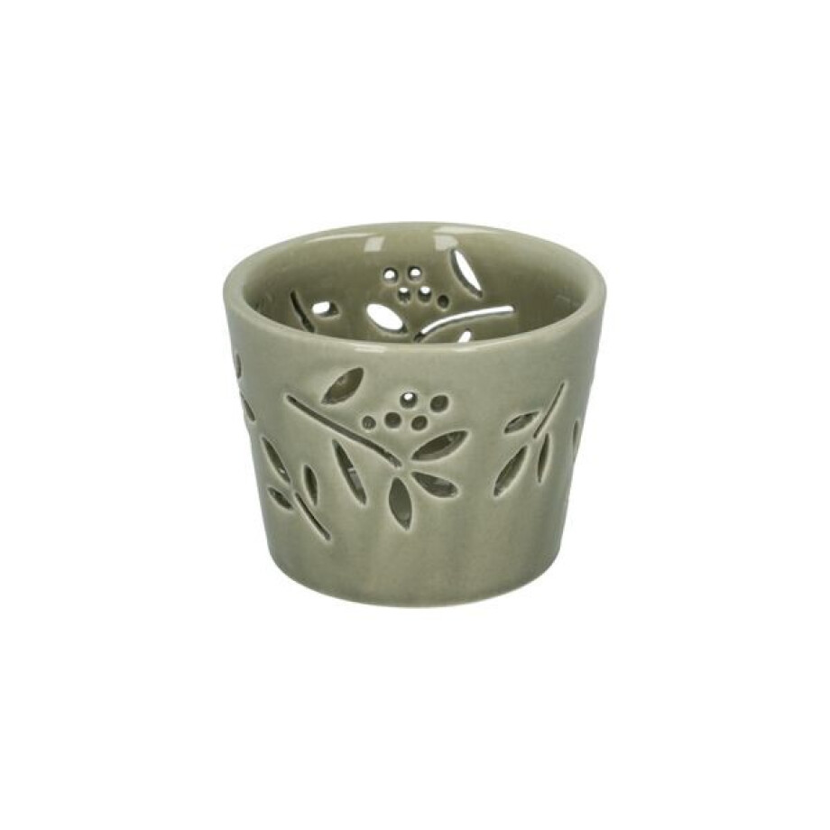 Waxinelichthouder, porselein, lichtgroen, Ø7 x 5,5 cm afbeelding 1