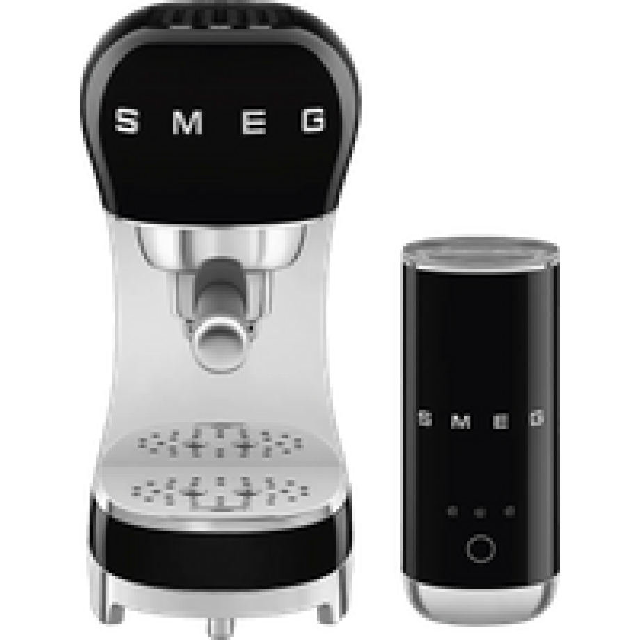 SMEG ECF12BLEU Zwart + melkopschuimer SMEG ECF12BLEU Zwart + melkopschuimer afbeelding