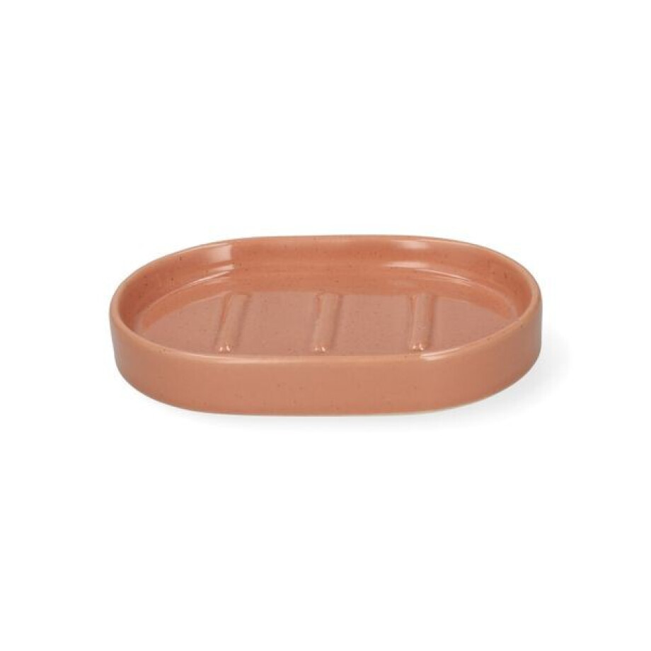 Zeepschaaltje, keramiek, terraroze, 12,8 cm x 8 cm Zeepschaaltje, keramiek, terraroze, 12,8 cm x 8 cm afbeelding 1