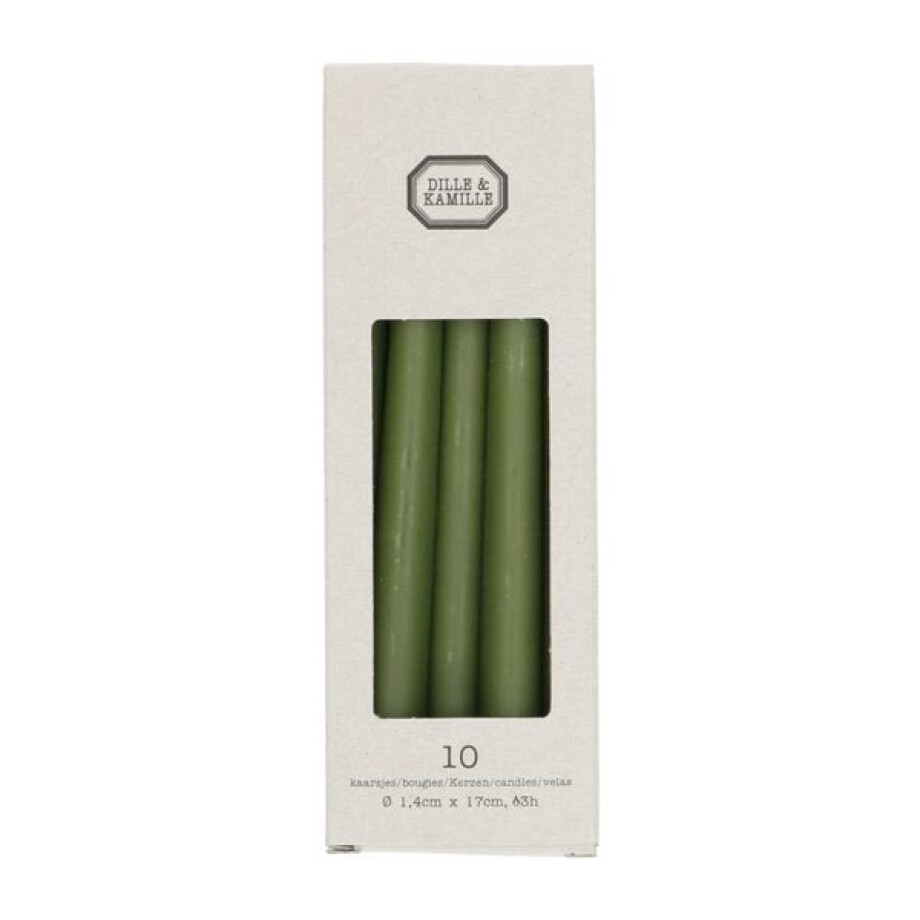 Kaarsjes smal, donkergroen, 17 cm, 10 stuks afbeelding 1