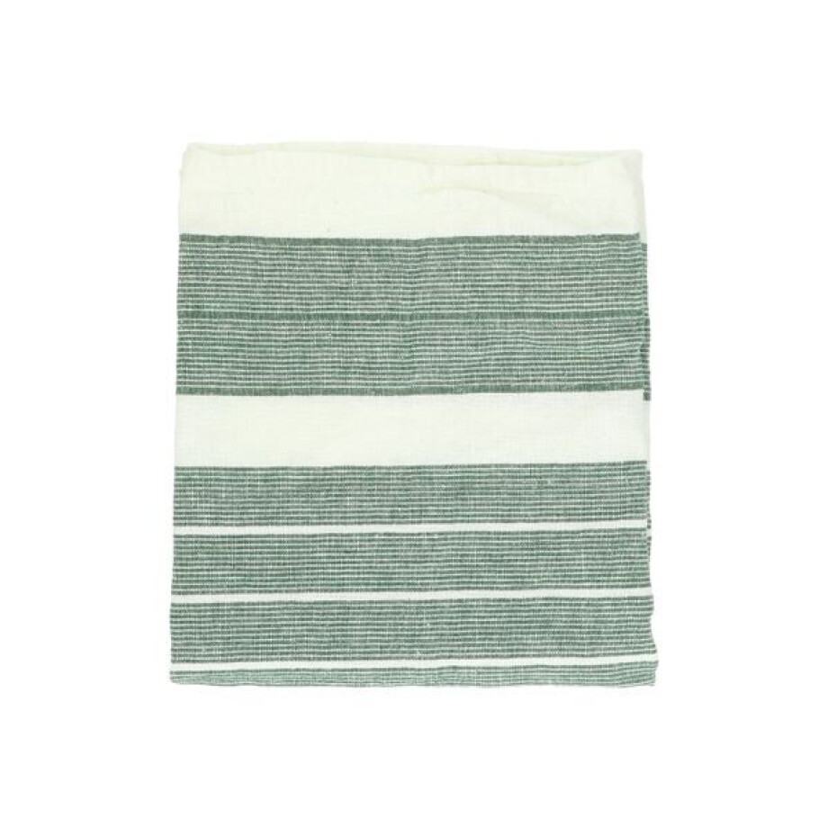 Theedoek, linnen/katoen, streep groen 50 x 70 cm Theedoek, linnen/katoen, streep groen 50 x 70 cm afbeelding 1