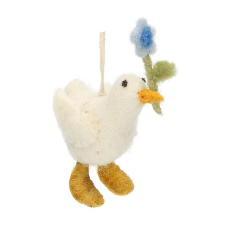 Paashanger gans met bloem, vilt Paashanger gans met bloem, vilt afbeelding 1