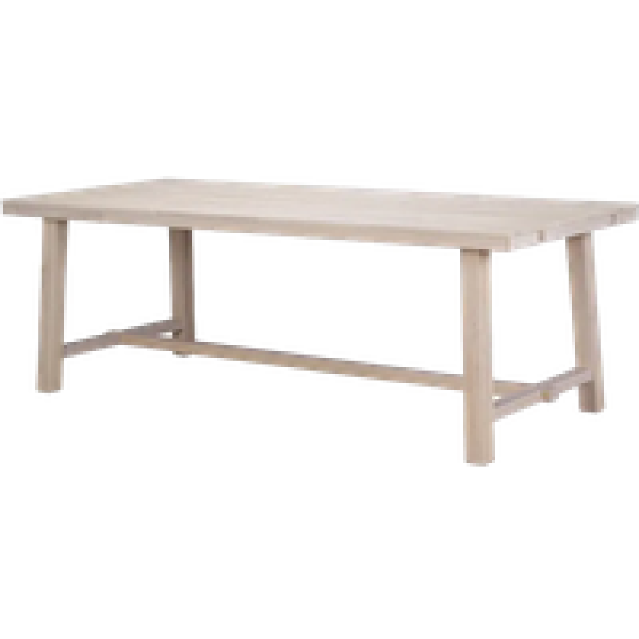 Brooklyn verlengbare houten eettafel whitewash - 220 x 95 cm afbeelding 1