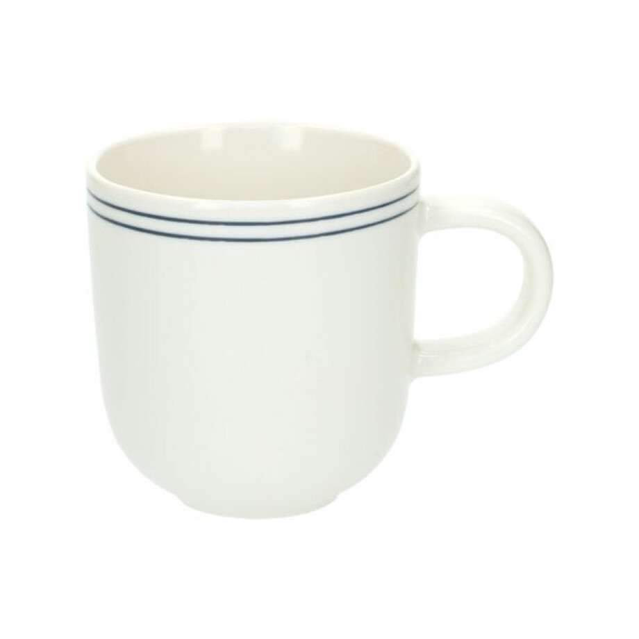 Theemok met blauwe streep, organisch, porselein,Ø 9 cm afbeelding 1