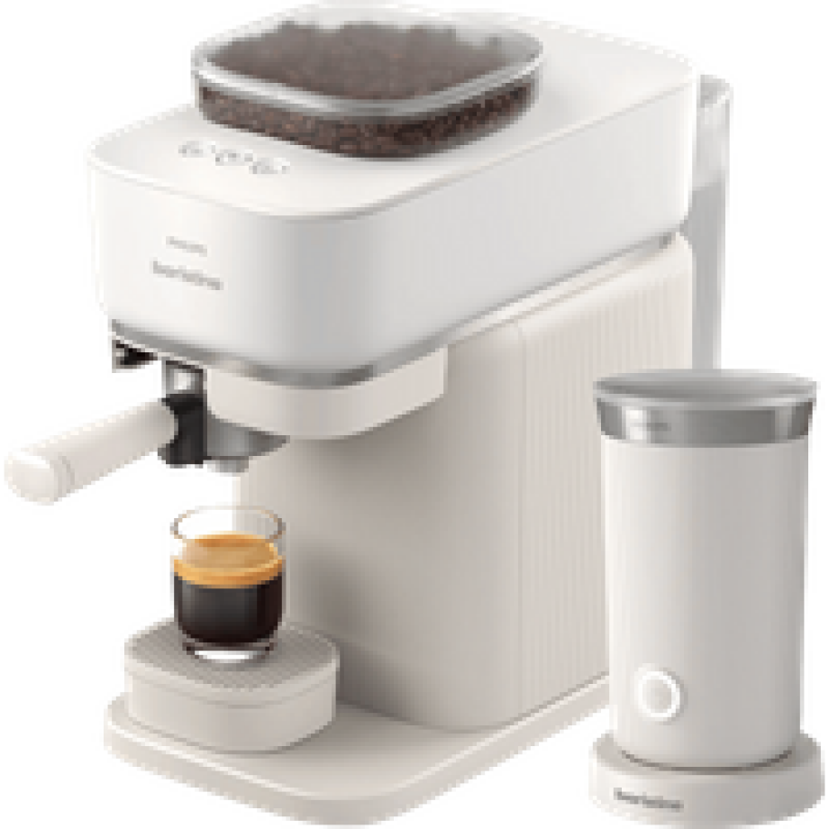 Philips Baristina BAR308/00 Wit + Melkopschuimer Philips Baristina BAR308/00 Wit + Melkopschuimer afbeelding