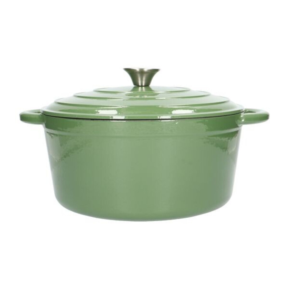 Braadpan, gietijzer, groen, Ø 28 cm Braadpan, gietijzer, groen, Ø 28 cm afbeelding 1