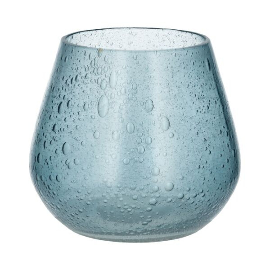 Waxinelichthouder, glas en recycled glas, blauw, Ø8 x 8,5 cm Waxinelichthouder, glas en recycled glas, blauw, Ø8 x 8,5 cm afbeelding 1