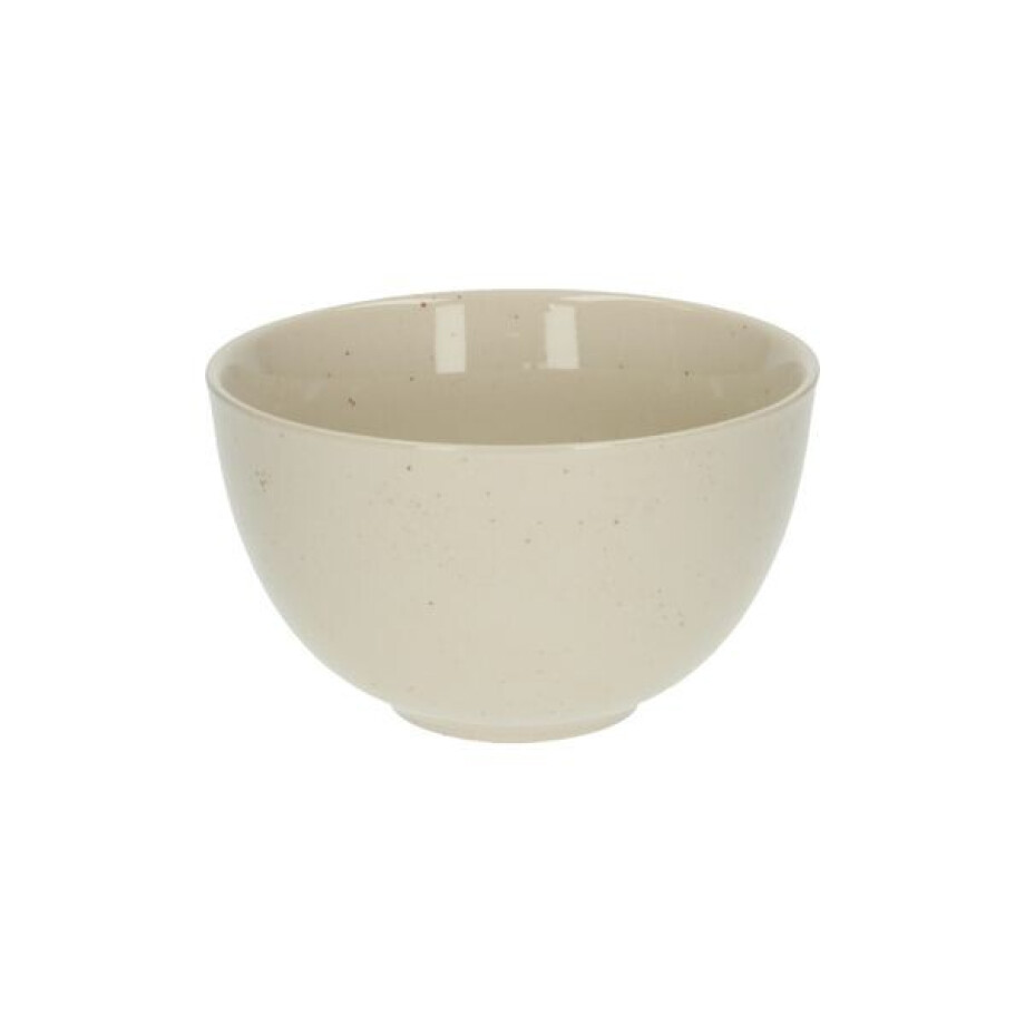 Kom, steengoed, beige, spikkel, Ø 12 cm afbeelding 1