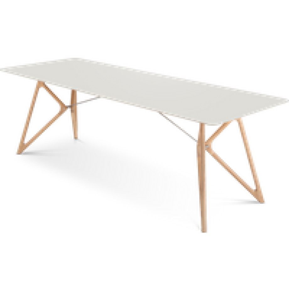 Tink table houten eettafel whitewash - met linoleum tafelblad mushroom - 240 x 90 cm afbeelding 1