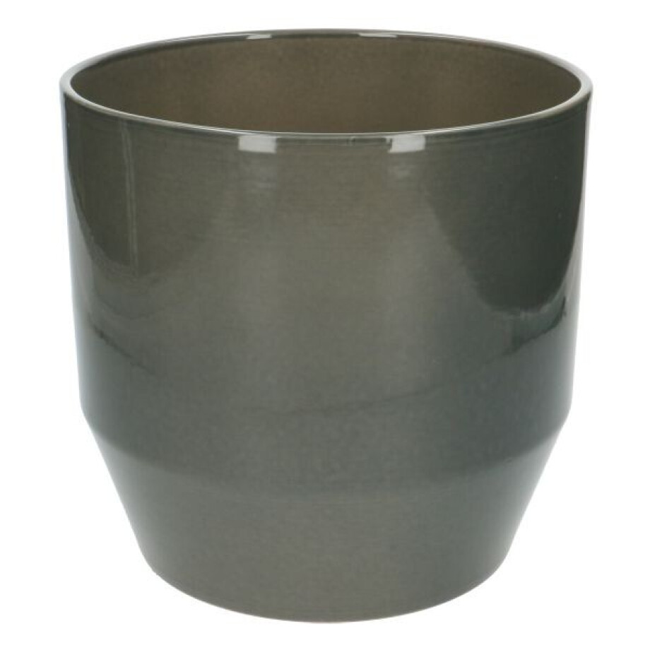Bloempot, aardewerk, groengrijs, Ø 23 cm Bloempot, aardewerk, groengrijs, Ø 23 cm afbeelding 1