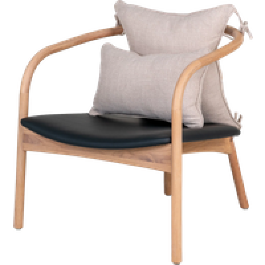 Kasper eikenhouten fauteuil naturel - met armleuningen afbeelding 1