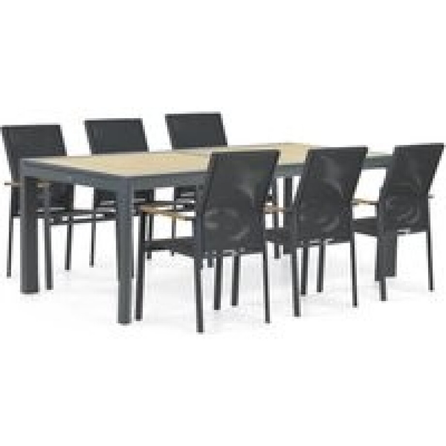 Presto Ricadi teak/Rosarno 214/273 cm dining tuinset 7-delig Presto Ricadi teak/Rosarno 214/273 cm dining tuinset 7-delig afbeelding 1