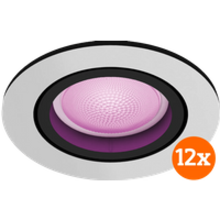 Philips Hue Centura inbouwspot White and Color - rond - Aluminium - 12-pack afbeelding 
