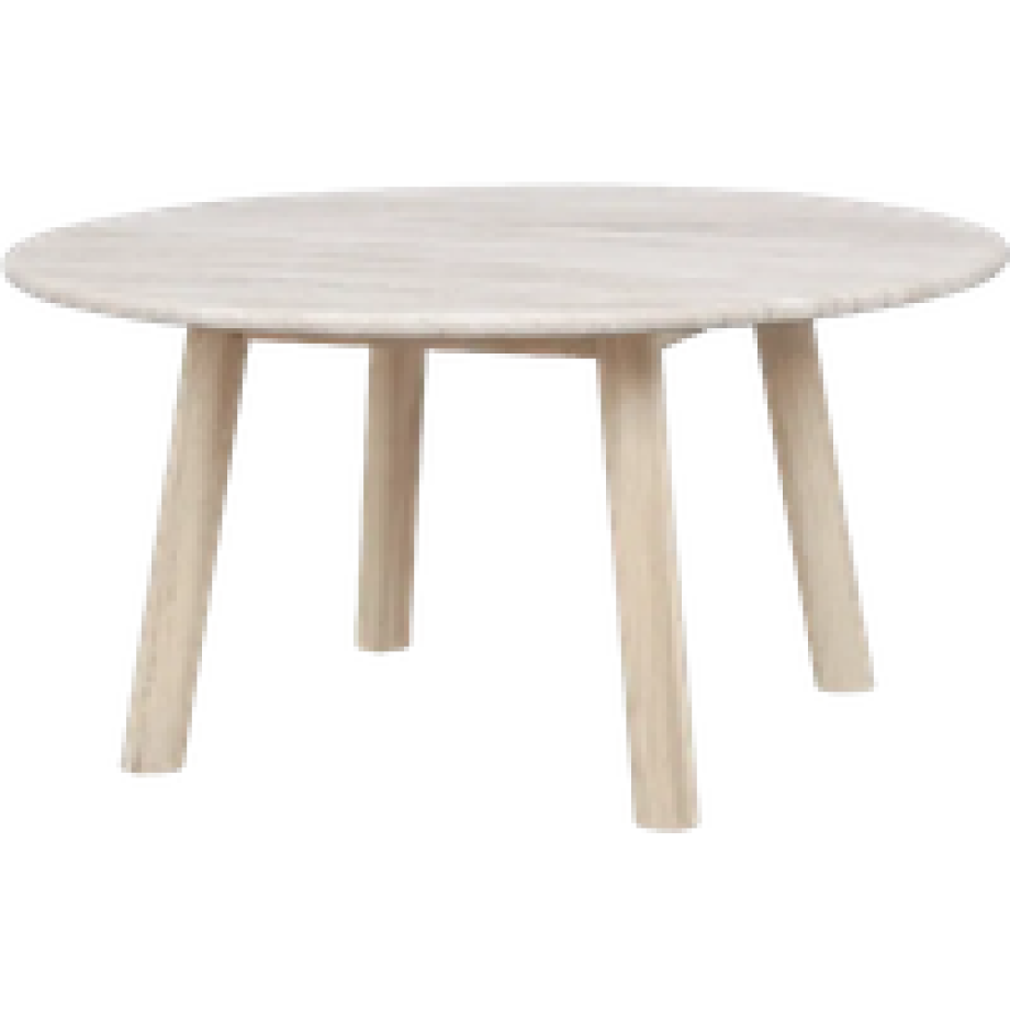 Taransay houten salontafel whitewash - Ø90 cm afbeelding 1