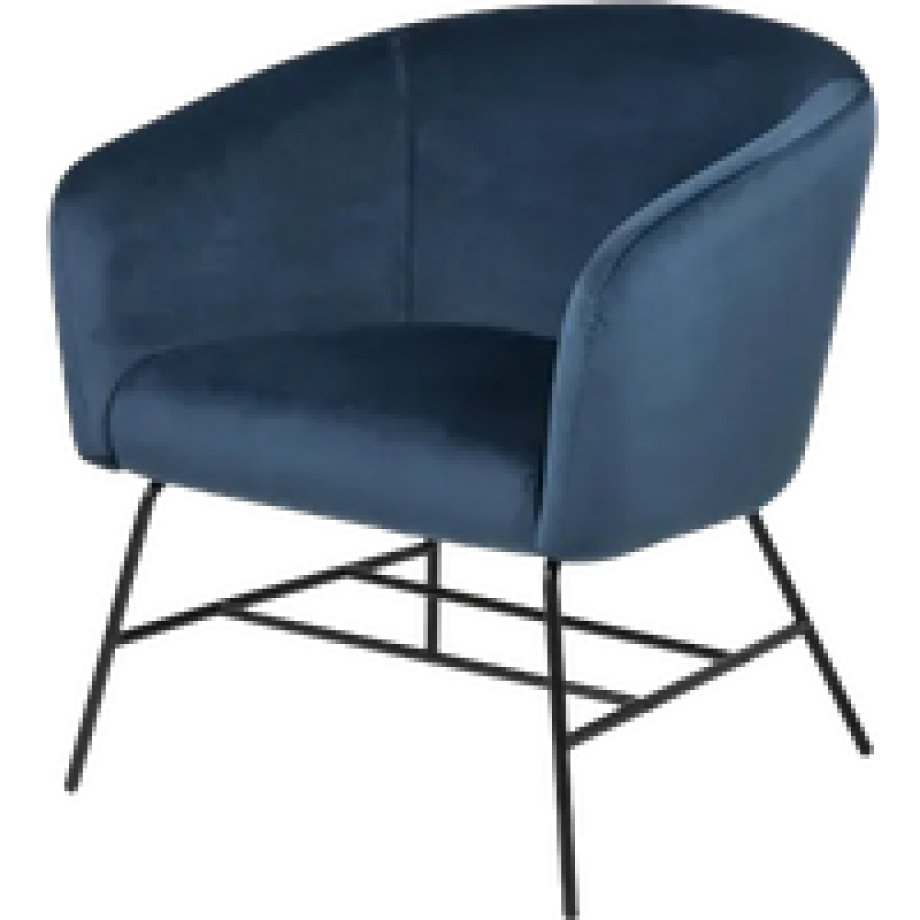 Lissy velvet fauteuil donkerblauw afbeelding 1