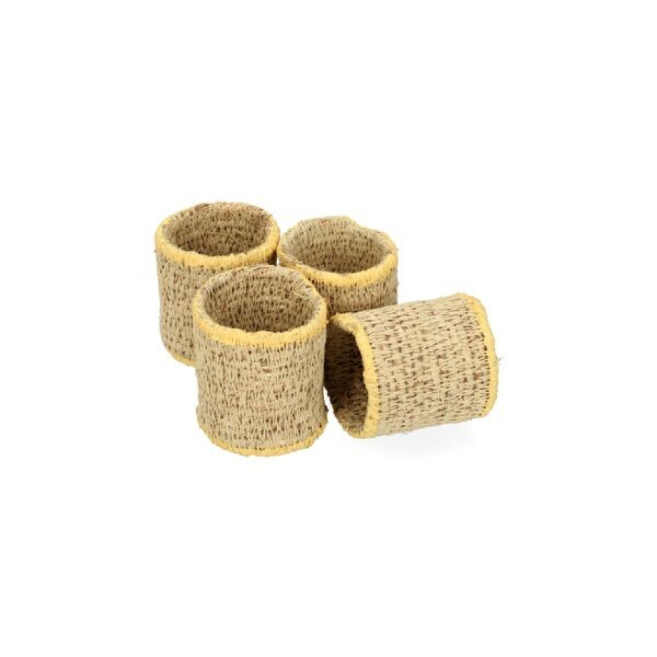 Servetringen, zeegras, geel, Ø4 cm x 4,5 cm Servetringen, zeegras, geel, Ø4 cm x 4,5 cm afbeelding 1