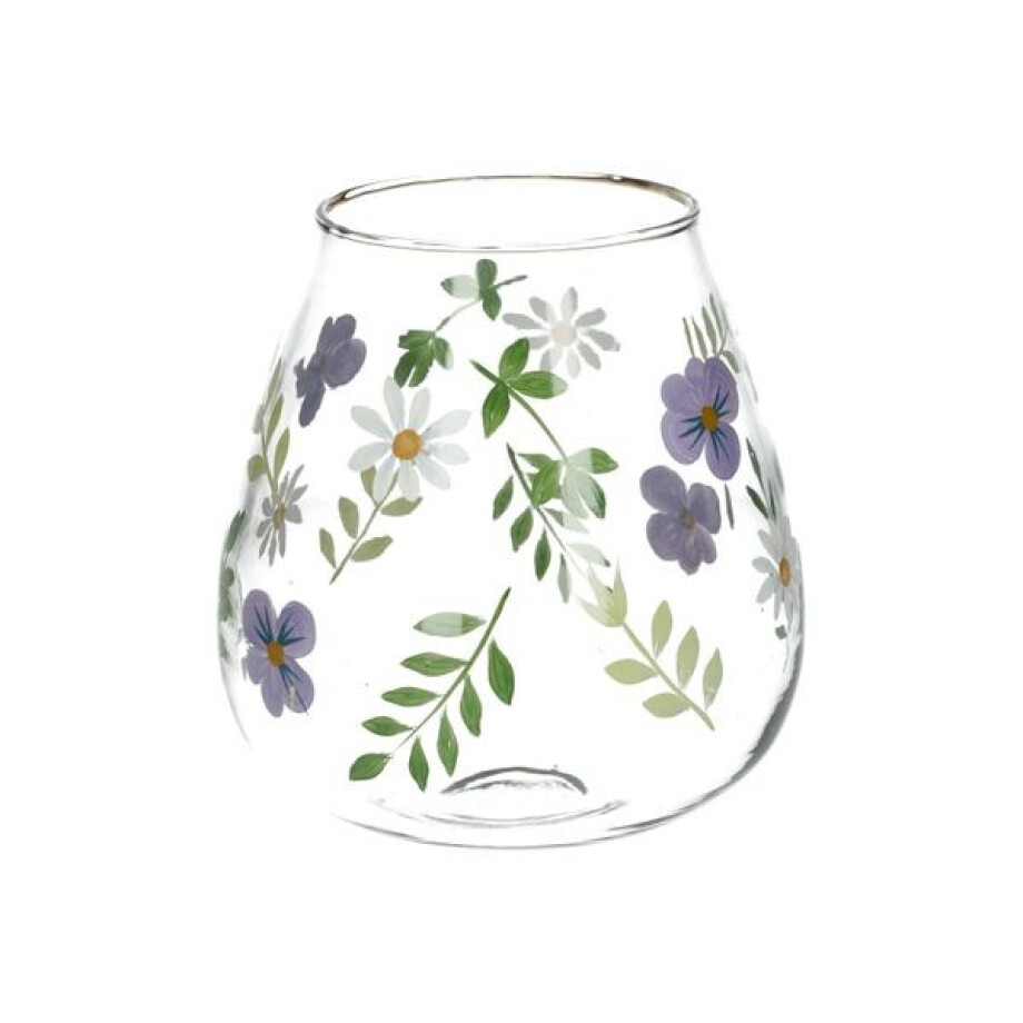 Grote vaas, glas, handbeschilderd, Ø19 x 16 cm Grote vaas, glas, handbeschilderd, Ø19 x 16 cm afbeelding