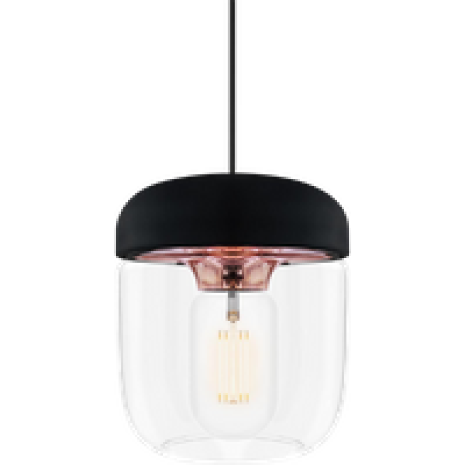 Acorn hanglamp zwart met copper - met koordset zwart - Ø 14 cm afbeelding 