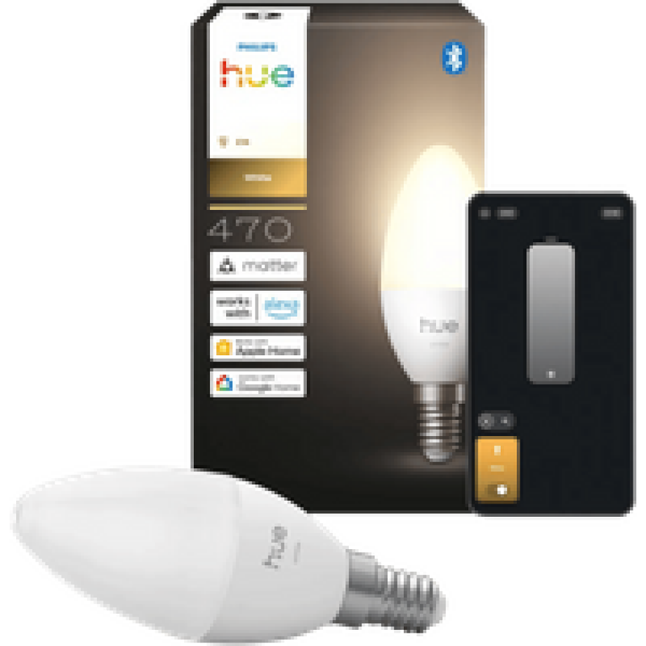 Philips Hue Kaarslamp White E14 Losse lamp Philips Hue Kaarslamp White E14 Losse lamp afbeelding