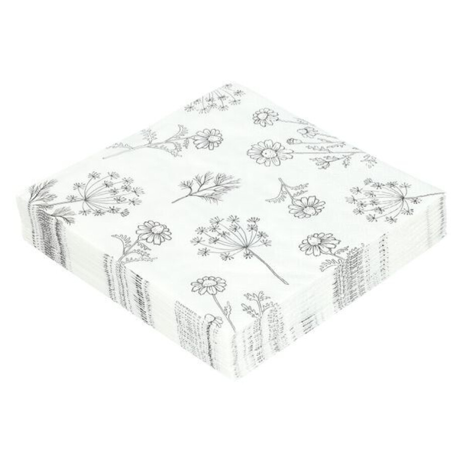 Servetten, papier, dille en kamille, 33 x 33 cm, 20 stuks afbeelding 1