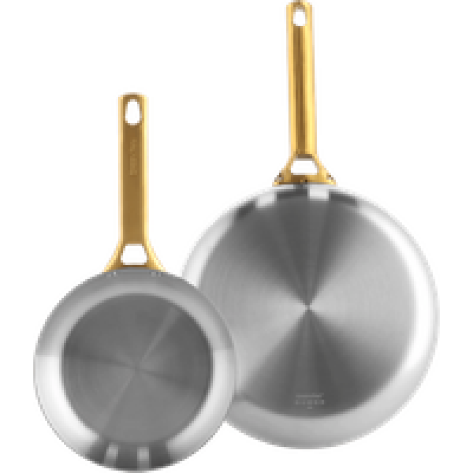 Greenpan Padova Reserve 3-ply Stainless Steel 20 + 28 cm koekenpannenset Greenpan Padova Reserve 3-ply Stainless Steel 20 + 28 cm koekenpannenset afbeelding