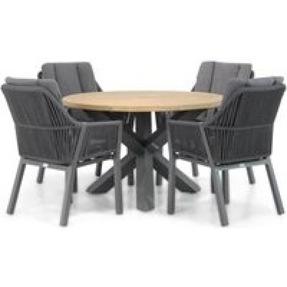 Lifestyle Verona/Rockville 120 cm dining tuinset 5-delig afbeelding 1
