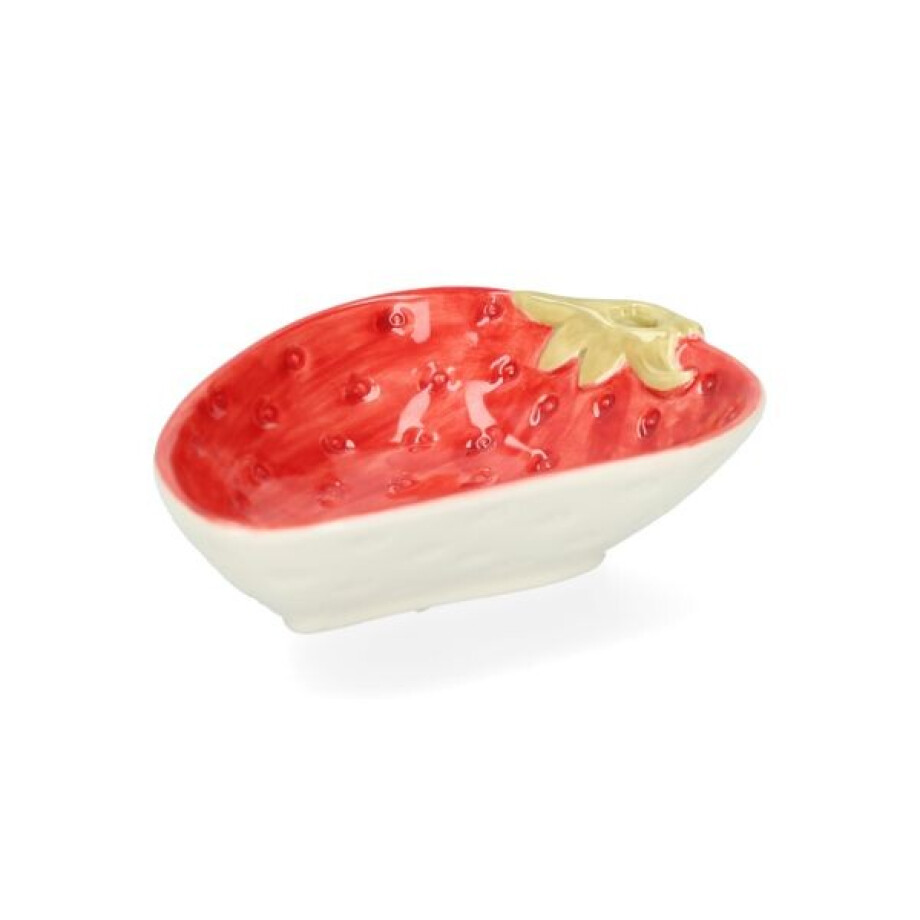Schaaltje aardbei, steengoed, 13 x 10 x 3,5 cm afbeelding 1