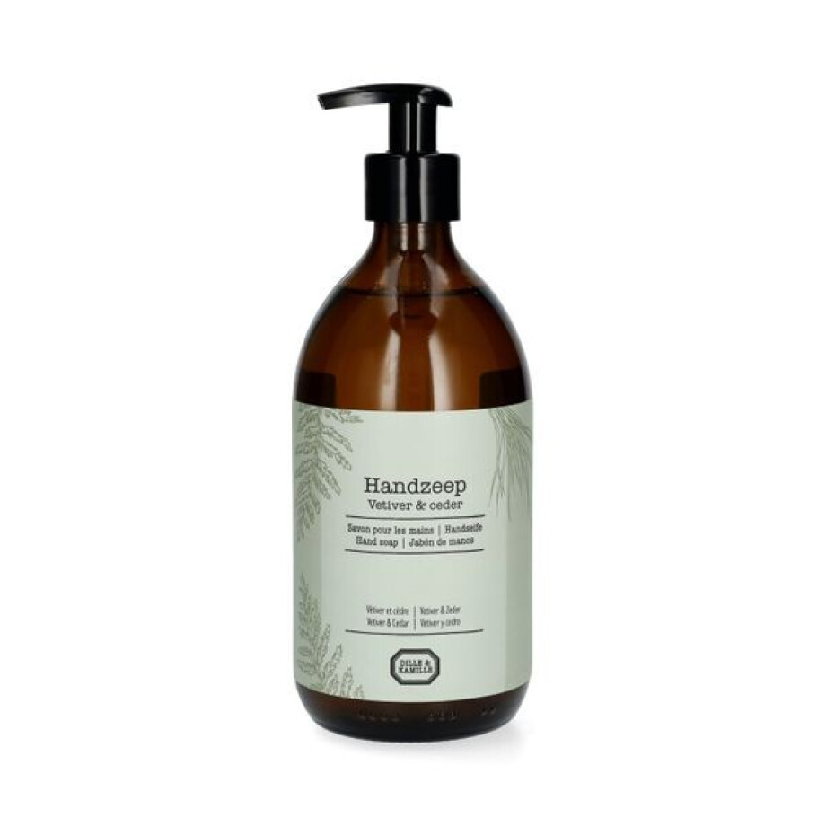 Handzeep, glazen fles, vetiver & ceder, 500 ml afbeelding 