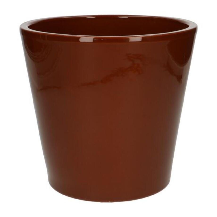 Bloempot, aardewerk, cognacbruin, Ø 20 cm Bloempot, aardewerk, cognacbruin, Ø 20 cm afbeelding 1