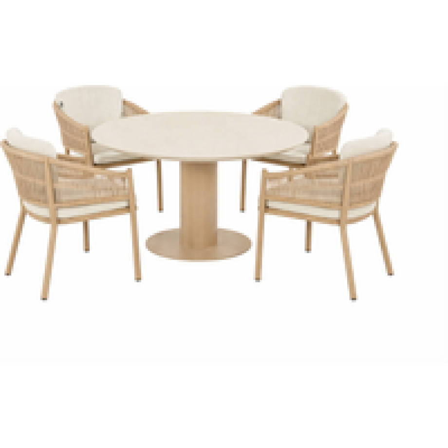 Hartman Altea/Girona 120 cm dining tuinset 5-delig Hartman Altea/Girona 120 cm dining tuinset 5-delig afbeelding 1